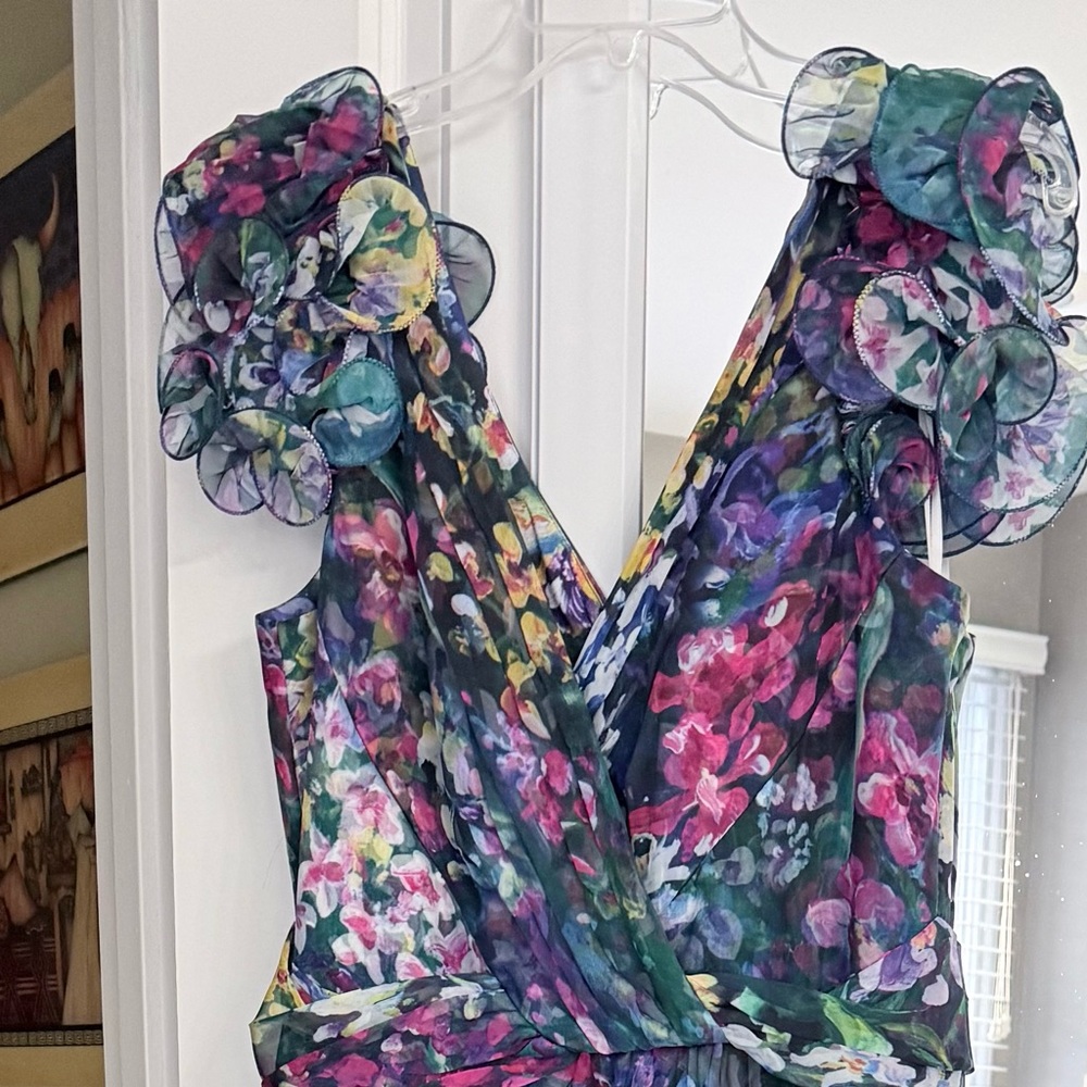 Marchesa Multicolor Floral Maxi dress